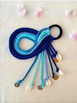 Bohemian Blue Braids with Vintage-Style Coins and Shells