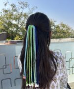 Bohemian Blue Braids with Vintage-Style Coins and Shells - Image 2