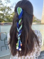 Bohemian Blue Braids with Vintage-Style Coins and Shells - Image 3