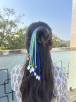 Bohemian Blue Braids with Vintage-Style Coins and Shells - Image 4