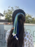 Bohemian Blue Braids with Vintage-Style Coins and Shells - Image 5