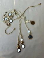 Ethereal Mirror Work & Pearl Hair Chain – Bohemian Statement Piece