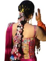 Punjabi Bridal Parandi/Paranda |pink Braided Hair PARANDA with Tassels | Traditional Ethnic Hair Accessory for Wedding, Haldi, Mehendi, Jaggo, Festive Occasions (PASTEL)