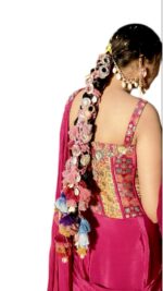 Punjabi Bridal Parandi/Paranda |pink Braided Hair PARANDA with Tassels | Traditional Ethnic Hair Accessory for Wedding, Haldi, Mehendi, Jaggo, Festive Occasions (PASTEL) - Image 2