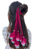 Fuchsia Fusion Layered Tassel Hair Charm