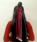 Boho Ombre Cowrie Shell Hair Tie – Hand-Braided Tassel Extension