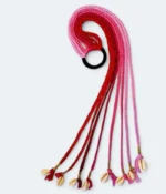 Boho Ombre Cowrie Shell Hair Tie – Hand-Braided Tassel Extension - Image 2