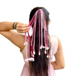 Boho Pink Cowrie Hair Extension - Image 4