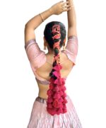 Ramayali’s Gulabi Gatha – maroon &  Pink Tassel Paranda - Image 3