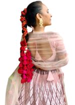 Ramayali’s Gulabi Gatha – maroon &  Pink Tassel Paranda