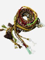 Bohemian Multi-Strand Thread Braid Accessory | Handmade Tribal Hair Wrap with Pearls, Shells & Ghungroo - Image 2